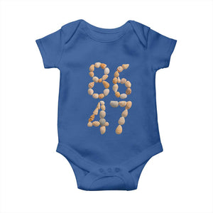 86 47 Seashell Subtle Summer Coastal Graphic Baby Onesie Viral Beach Walk Political Satire TS02 Royal Blue Print Your Wear
