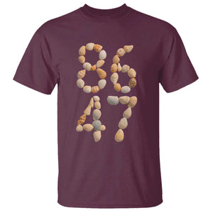 86 47 Seashell Subtle Summer Coastal Graphic T Shirt Viral Beach Walk Political Satire TS02 Maroon Print Your Wear