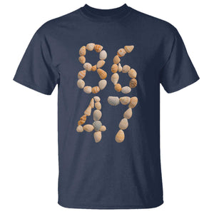 86 47 Seashell Subtle Summer Coastal Graphic T Shirt Viral Beach Walk Political Satire TS02 Navy Print Your Wear