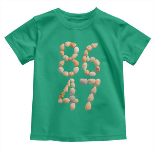 86 47 Seashell Subtle Summer Coastal Graphic Toddler T Shirt Viral Beach Walk Political Satire TS02 Irish Green Print Your Wear