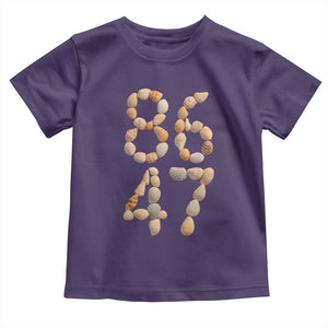 86 47 Seashell Subtle Summer Coastal Graphic Toddler T Shirt Viral Beach Walk Political Satire TS02 Purple Print Your Wear