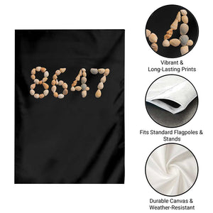 86 47 Seashell Beach Walk Graphic Garden Flag Subtle Coastal Summer Political Satire TS02 Print Your Wear