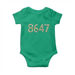86 47 Seashell Beach Walk Graphic Baby Onesie Subtle Coastal Summer Political Satire TS02 Irish Green Print Your Wear