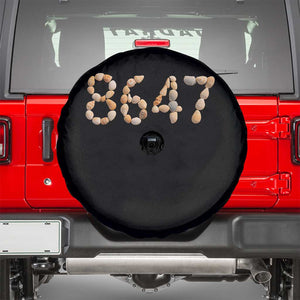 86 47 Seashell Beach Walk Graphic Spare Tire Cover Subtle Coastal Summer Political Satire TS02 Black Print Your Wear