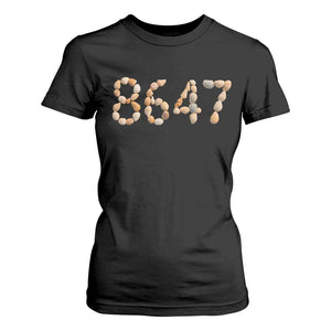 86 47 Seashell Beach Walk Graphic T Shirt For Women Subtle Coastal Summer Political Satire TS02 Black Print Your Wear