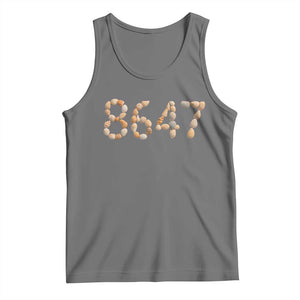 86 47 Seashell Beach Walk Graphic Tank Top Subtle Coastal Summer Political Satire TS02 Black Heather Print Your Wear