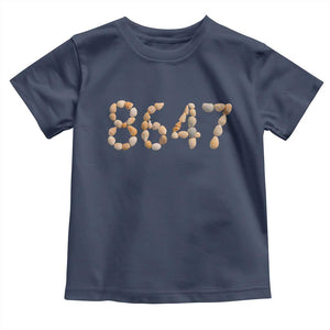 86 47 Seashell Beach Walk Graphic Toddler T Shirt Subtle Coastal Summer Political Satire TS02 Navy Print Your Wear
