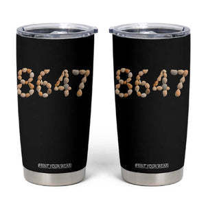 86 47 Seashell Beach Walk Graphic Tumbler Cup Subtle Coastal Summer Political Satire TS02 Black Print Your Wear