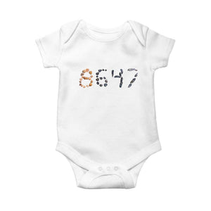 86 47 Seashell Graphic Subtle Summer Coastal Baby Onesie Viral 2026 Beach Walk Political Satire TS02 White Print Your Wear