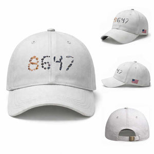 86 47 Seashell Graphic Subtle Summer Coastal Baseball Cap Viral 2026 Beach Walk Political Satire TS02 Baseball Cap Universal Fit White Print Your Wear