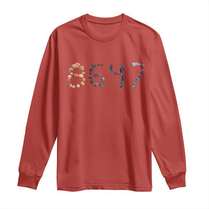 86 47 Seashell Graphic Subtle Summer Coastal Long Sleeve Shirt Viral 2026 Beach Walk Political Satire TS02 Red Print Your Wear
