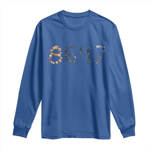 86 47 Seashell Graphic Subtle Summer Coastal Long Sleeve Shirt Viral 2026 Beach Walk Political Satire TS02 Royal Blue Print Your Wear