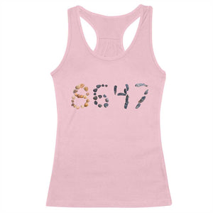86 47 Seashell Graphic Subtle Summer Coastal Racerback Tank Top Viral 2026 Beach Walk Political Satire TS02 Light Pink Print Your Wear