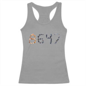 86 47 Seashell Graphic Subtle Summer Coastal Racerback Tank Top Viral 2026 Beach Walk Political Satire TS02 Sport Gray Print Your Wear