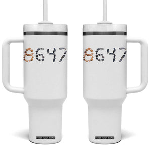 86 47 Seashell Graphic Subtle Summer Coastal Tumbler With Handle Viral 2026 Beach Walk Political Satire TS02 One Size: 40 oz White Print Your Wear