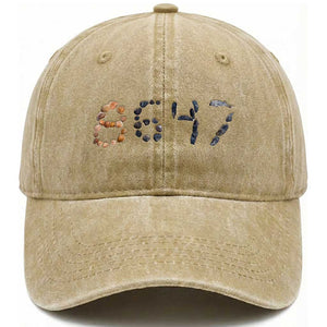 86 47 Seashell Graphic Subtle Summer Coastal Washed Cotton Baseball Cap Viral 2026 Beach Walk Political Satire TS02 Print Your Wear