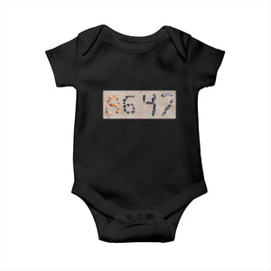 86 47 Seashell Beach Sand Graphic Baby Onesie Subtle Coastal Summer Political Satire TS02 Black Print Your Wear