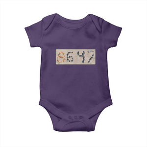 86 47 Seashell Beach Sand Graphic Baby Onesie Subtle Coastal Summer Political Satire TS02 Purple Print Your Wear