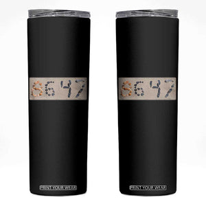 86 47 Seashell Beach Sand Graphic Skinny Tumbler Subtle Coastal Summer Political Satire TS02 Black Print Your Wear