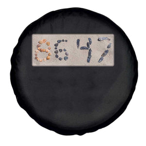 86 47 Seashell Beach Sand Graphic Spare Tire Cover Subtle Coastal Summer Political Satire TS02 Print Your Wear