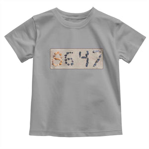 86 47 Seashell Beach Sand Graphic Toddler T Shirt Subtle Coastal Summer Political Satire TS02 Sport Gray Print Your Wear