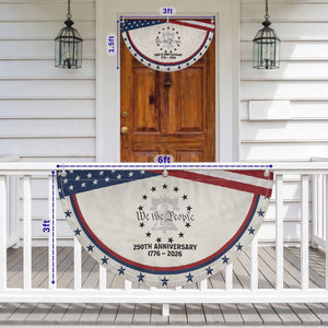 We The People 250th Anniversary Liberty Bell Patriotic Fan Flag USA 1776 to 2026 America Semiquincentennial Celebration