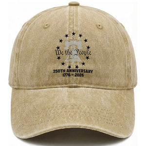 We The People 250th Anniversary Liberty Bell Washed Cotton Baseball Cap USA 1776 to 2026 America Semiquincentennial Celebration TS02 Print Your Wear