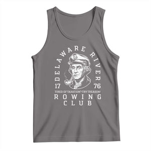 Delaware River Rowing Club 1776 Vintage Funny Patriotic Tank Top George Washington Tired of Taxation Try Treason TS02 Deep Heather Print Your Wear