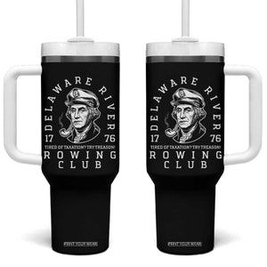 Delaware River Rowing Club 1776 Vintage Funny Patriotic Tumbler With Handle George Washington Tired of Taxation Try Treason TS02 One Size: 40 oz Black Print Your Wear