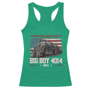 Vintage USA Steam Locomotive Patriotic Pride Racerback Tank Top American Iron American Legacy TS02 Irish Green Print Your Wear