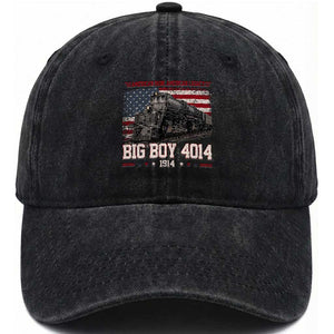 Vintage USA Steam Locomotive Patriotic Pride Washed Cotton Baseball Cap American Iron American Legacy TS02 Print Your Wear