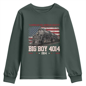 Vintage USA Steam Locomotive Patriotic Pride Youth Sweatshirt American Iron American Legacy TS02 Dark Forest Green Print Your Wear