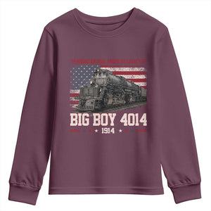 Vintage USA Steam Locomotive Patriotic Pride Youth Sweatshirt American Iron American Legacy TS02 Maroon Print Your Wear