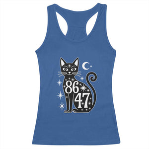 86 47 Celestial Black Cat Mystic Racerback Tank Top Moon Stars Coded Political Satire TS02 Royal Blue Print Your Wear
