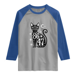 86 47 Celestial Black Cat Mystic Raglan Shirt Moon Stars Coded Political Satire TS02 Sport Gray Royal Print Your Wear