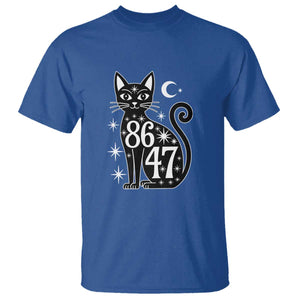 86 47 Celestial Black Cat Mystic T Shirt Moon Stars Coded Political Satire TS02 Royal Blue Print Your Wear