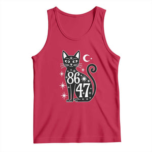 86 47 Celestial Black Cat Mystic Tank Top Moon Stars Coded Political Satire TS02 Red Print Your Wear