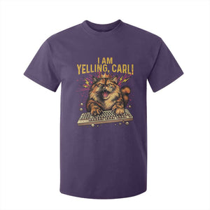 I Am Yelling Carl Graphic T Shirt For Kid Funny Angry Cat Typing Keyboard Comic Retro TS02 Purple Print Your Wear