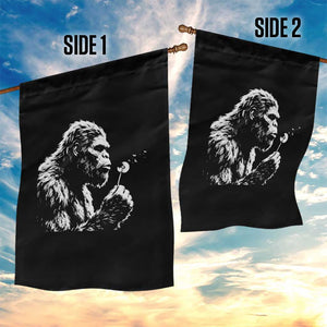 Bigfoot Blowing Dandelion Flower Graphic Garden Flag Whimsical Sasquatch Profile Artistic Vintage Distressed TS02 Print Your Wear