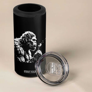Bigfoot Blowing Dandelion Flower Graphic 4 in 1 Can Cooler Tumbler Whimsical Sasquatch Profile Artistic Vintage Distressed TS02 Print Your Wear