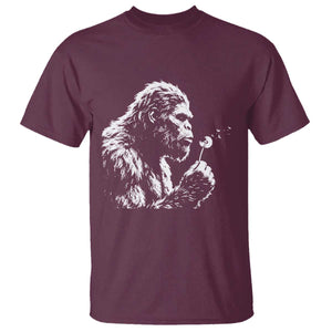 Bigfoot Blowing Dandelion Flower Graphic T Shirt Whimsical Sasquatch Profile Artistic Vintage Distressed TS02 Maroon Print Your Wear