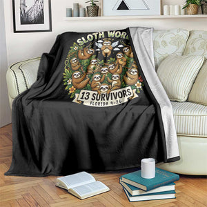 Sloth World 13 Survivors Animal Rescue Throw Blanket Memorial Tribute and Florida Wildlife Protection TS02 Print Your Wear