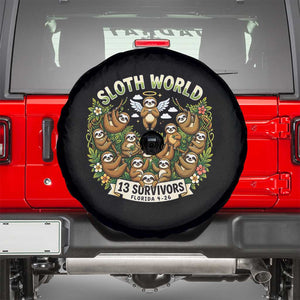 Sloth World 13 Survivors Animal Rescue Spare Tire Cover Memorial Tribute and Florida Wildlife Protection TS02 Black Print Your Wear