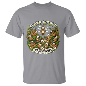 Sloth World 13 Survivors Animal Rescue T Shirt Memorial Tribute and Florida Wildlife Protection TS02 Sport Gray Print Your Wear