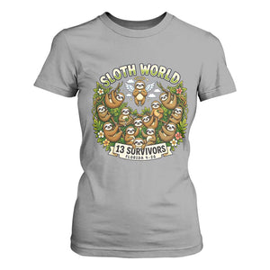 Sloth World 13 Survivors Animal Rescue T Shirt For Women Memorial Tribute and Florida Wildlife Protection TS02 Sport Gray Print Your Wear
