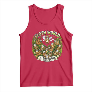 Sloth World 13 Survivors Animal Rescue Tank Top Memorial Tribute and Florida Wildlife Protection TS02 Red Print Your Wear