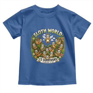 Sloth World 13 Survivors Animal Rescue Toddler T Shirt Memorial Tribute and Florida Wildlife Protection TS02 Royal Blue Print Your Wear