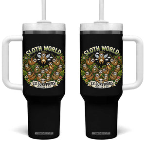 Sloth World 13 Survivors Animal Rescue Tumbler With Handle Memorial Tribute and Florida Wildlife Protection TS02 One Size: 40 oz Black Print Your Wear