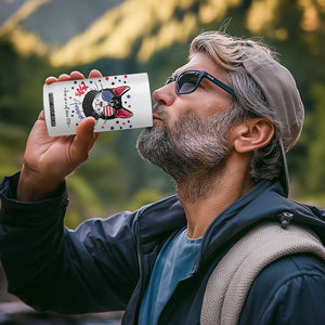 Free As A Cat Since 1776 Funny Patriotic 4 in 1 Can Cooler Tumbler Cool American Flag Sunglasses Cat 250th Anniversary Semiquincentennial TS02 Print Your Wear