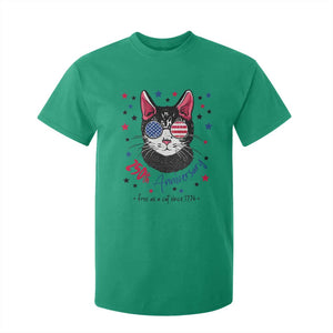 Free As A Cat Since 1776 Funny Patriotic T Shirt For Kid Cool American Flag Sunglasses Cat 250th Anniversary Semiquincentennial TS02 Irish Green Print Your Wear